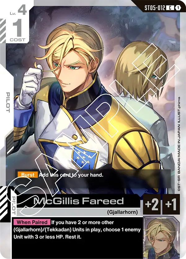 McGillis Fareed &mdash; Gundam Card Game card