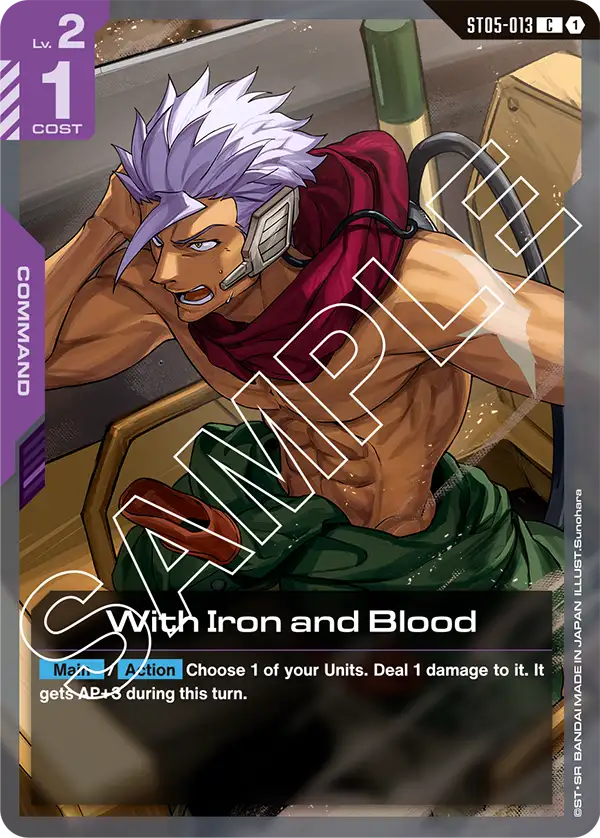 With Iron and Blood &mdash; Gundam Card Game card