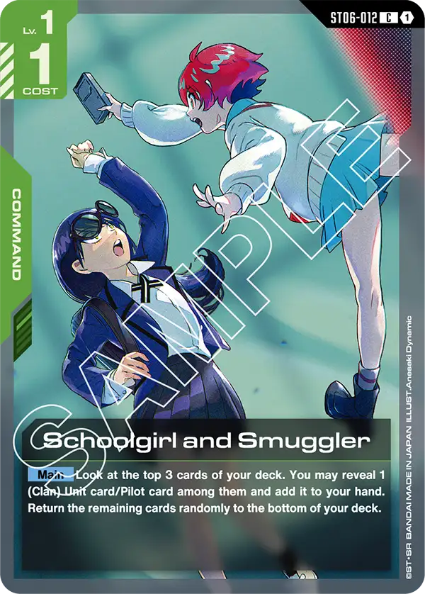 Schoolgirl and Smuggler &mdash; Gundam Card Game card