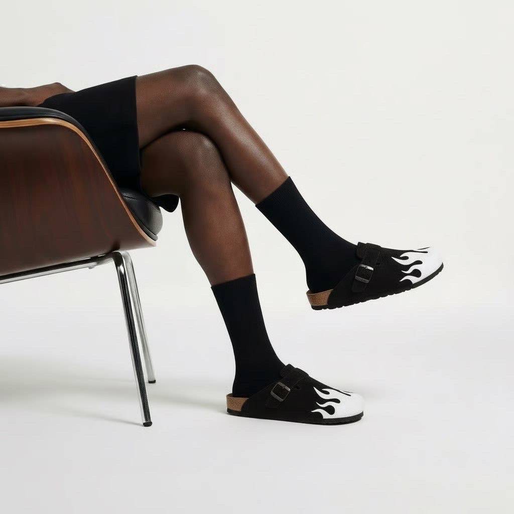 Flame clogs Design (Black)