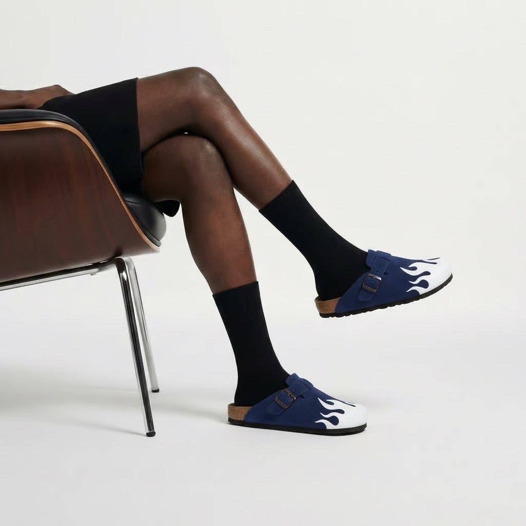 Flame clogs Design (Blue)