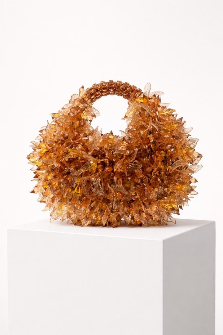 LAYLA SPIKY BAG - BROWN
