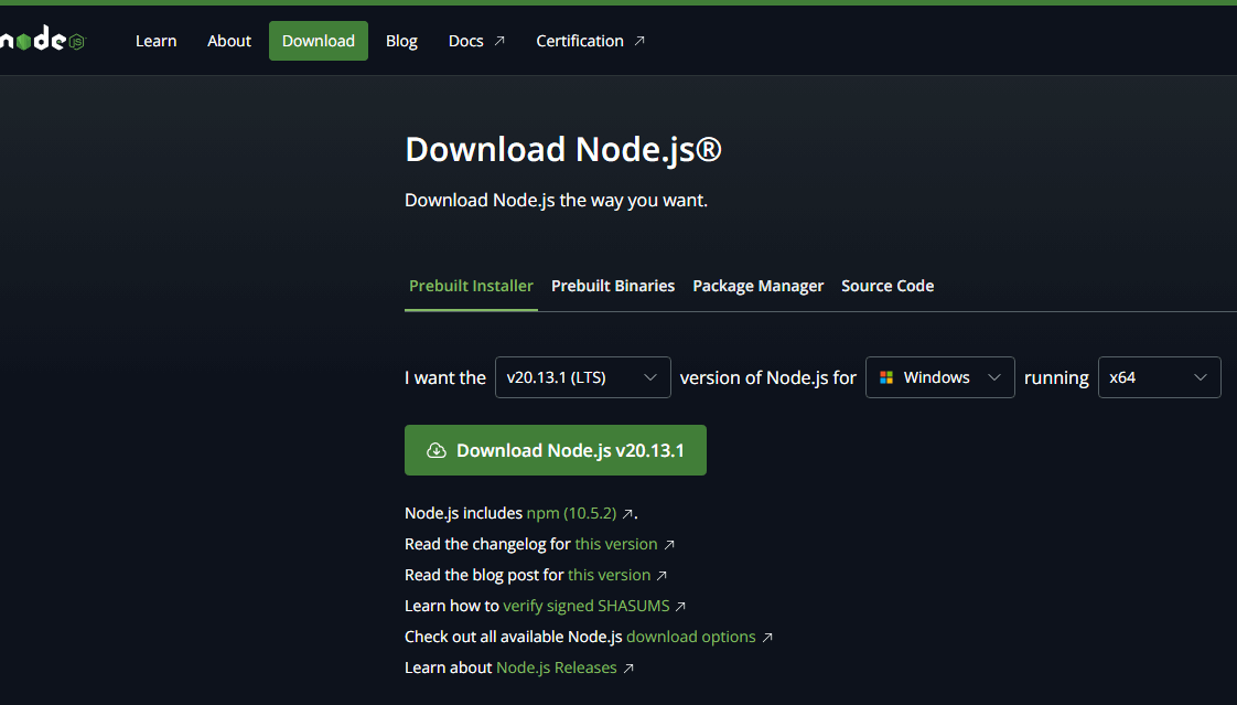 Node.js安裝