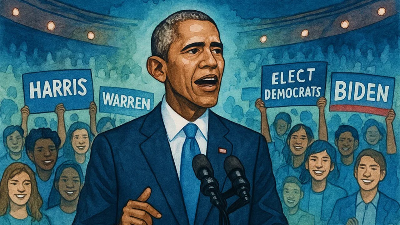 Barack Obama Ардчилсан намын сонгуулийн ялалтыг тэмдэглэжээ