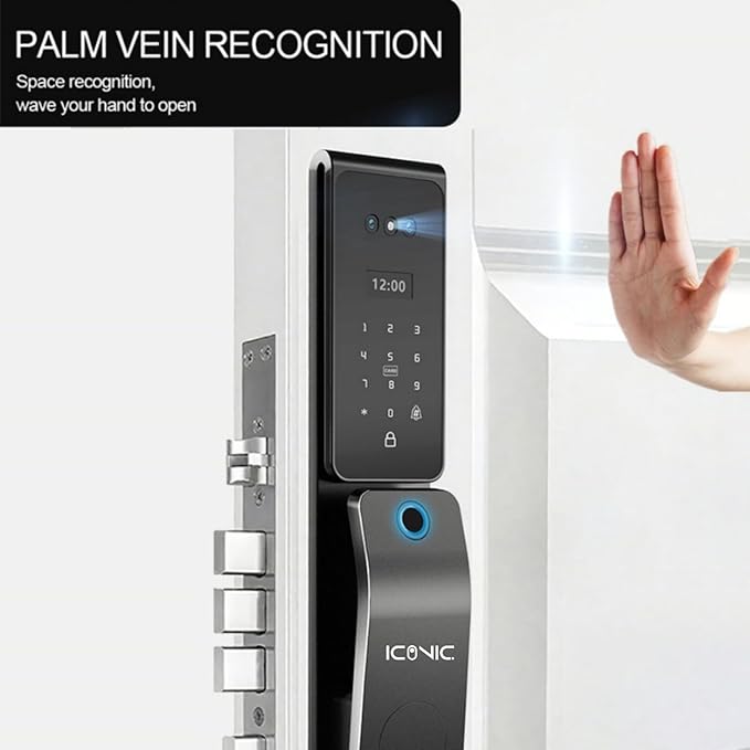 ICONIC X10 Smart Door Lock with Camera & Video Intercom (Face ID, Palmprint, Fingerprint, Passcode, Card, Key, Tuya App) 4