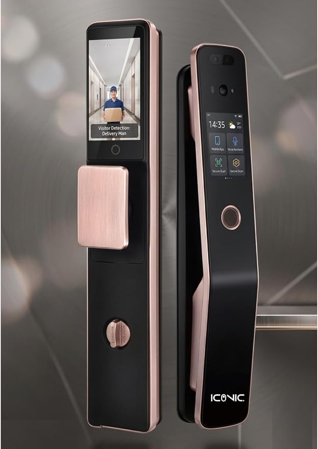 ICONIC X40 Ultra Smart Door Lock with HD Camera, External Screen & Live Video Intercom (Face ID, Palmprint, Fingerprint, Passcode, Card, Key, Tuya App) 3