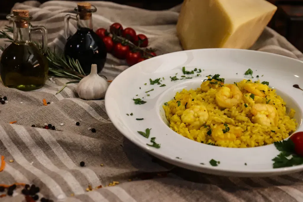 Risotto gamberetti e zafferano