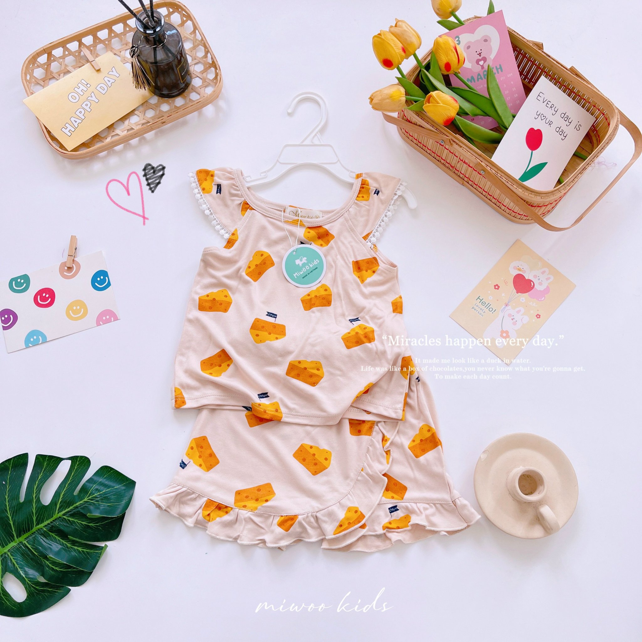 Miwoo Kids Cheese Print