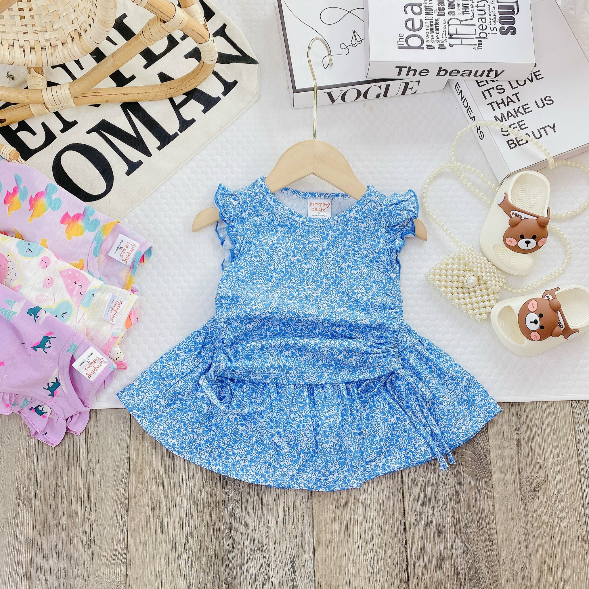 Blue White Print