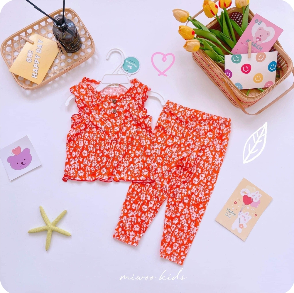 Miwoo Kids Orange White Flower