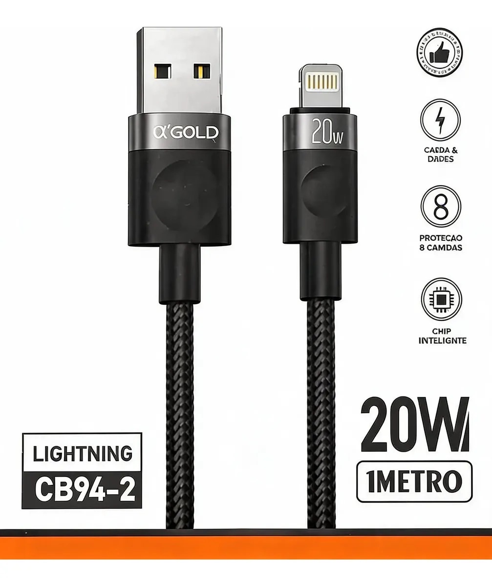 CABO USB P/ LIGHTNING 20W
