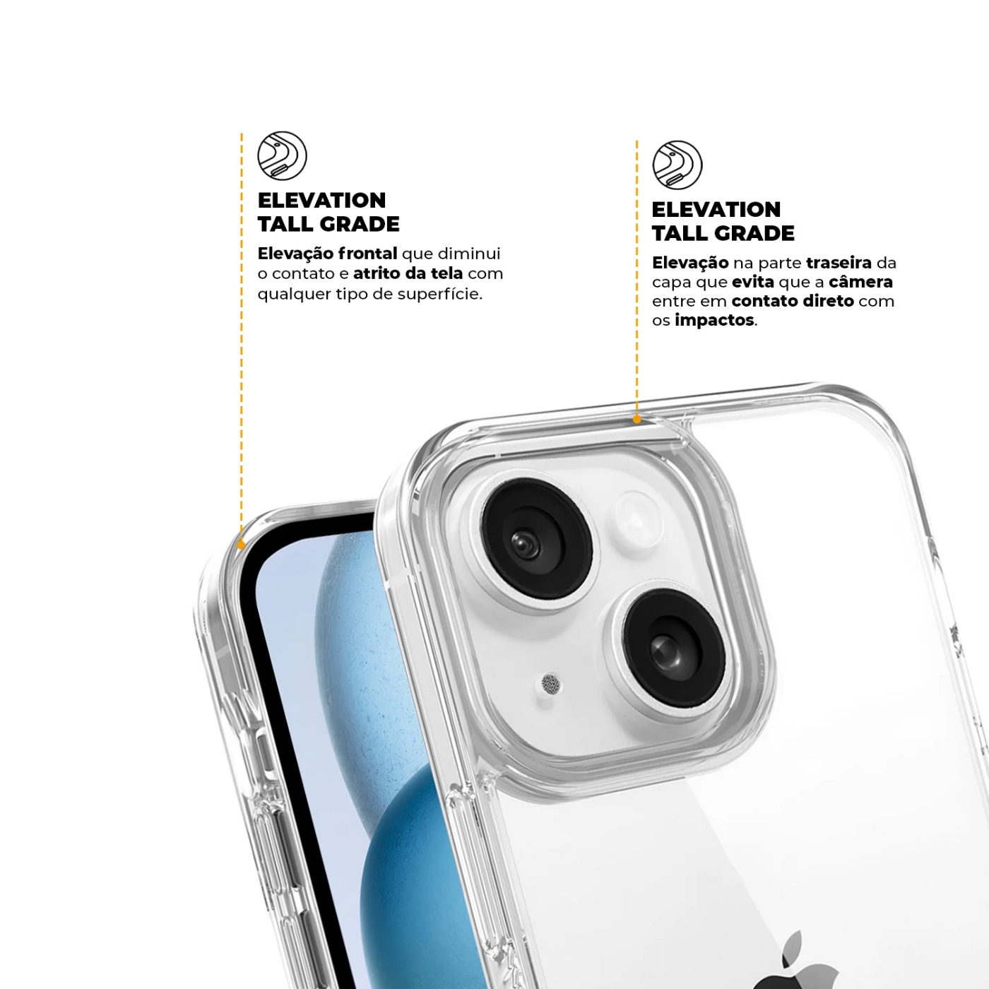 CAPA ANTI -SLIP  TRANSPARENTE- IPHONE 15