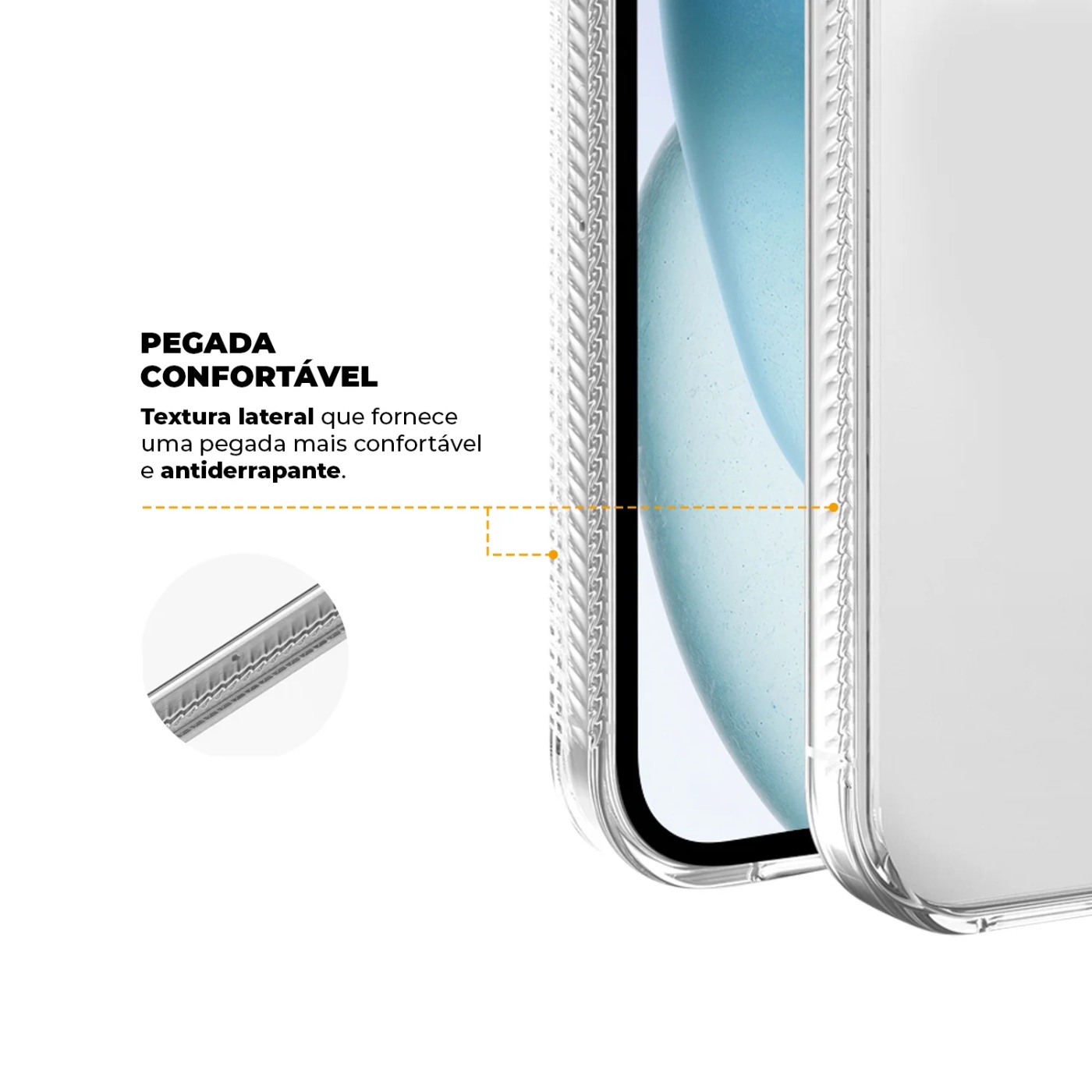 CAPA ANTI -SLIP  TRANSPARENTE- IPHONE 15