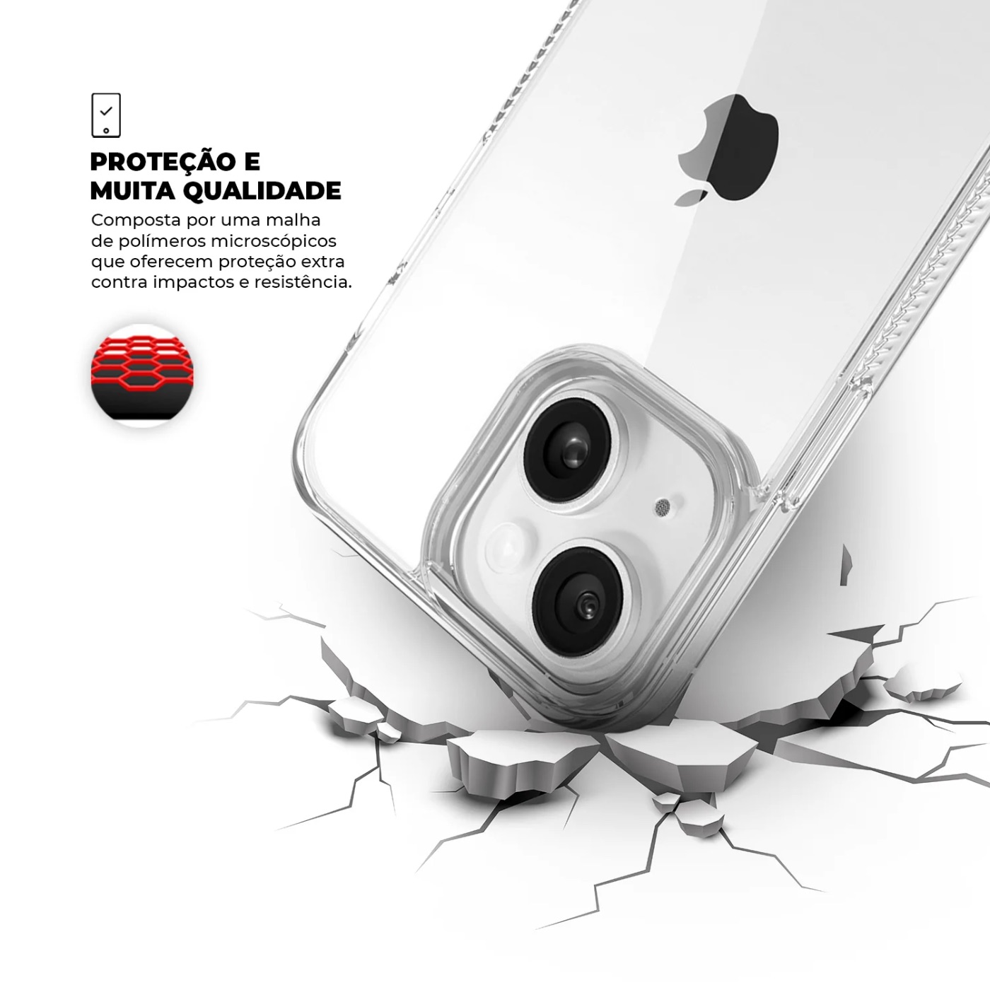 CAPA ANTI -SLIP  TRANSPARENTE- IPHONE 15
