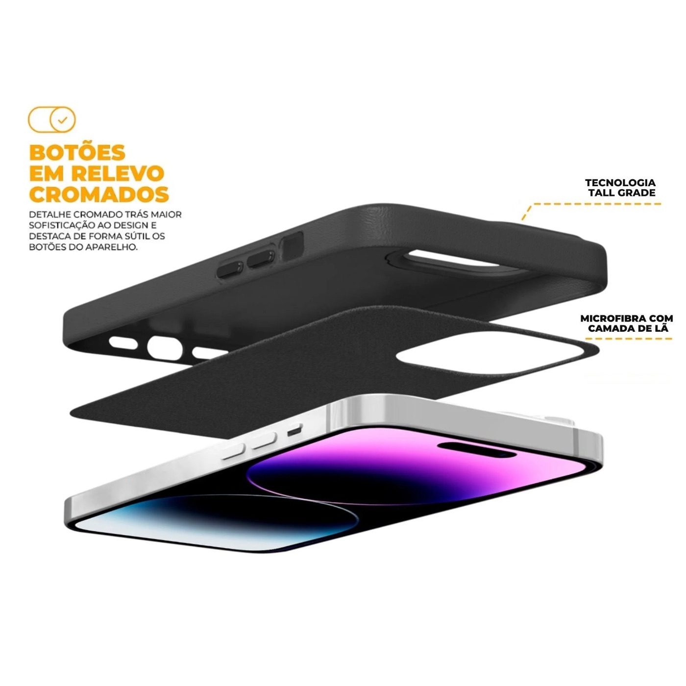 CAPA COURO DUAL IPHONE 14 PRO MAX