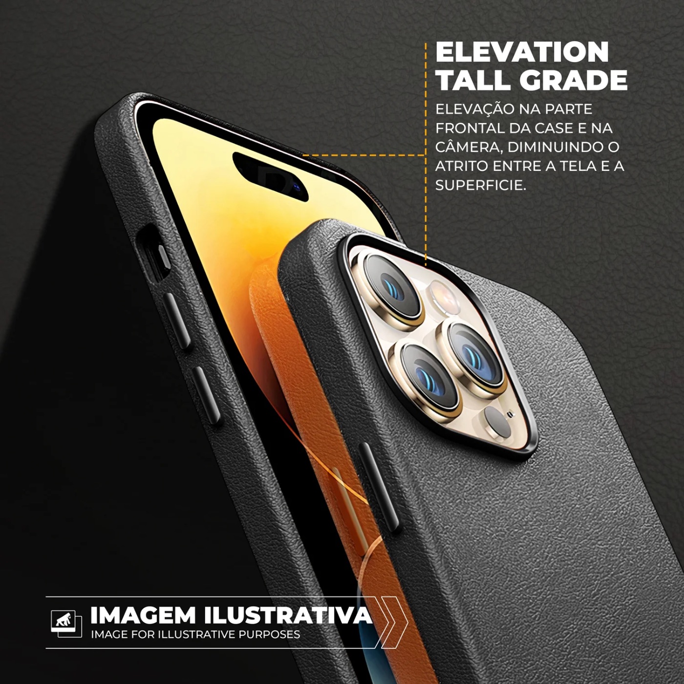 CAPA COURO DUAL IPHONE 15