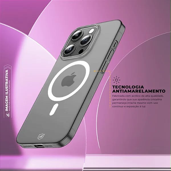 CAPA CRYSTAL SLIM 17 PRO MAX (NÃO AMARELA) TRANSPARENTE E LARAMJA