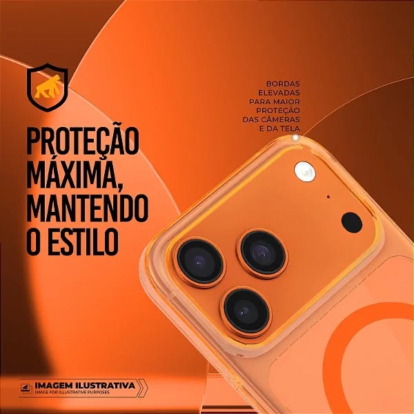 CAPA CRYSTAL SLIM 17 PRO MAX (NÃO AMARELA) TRANSPARENTE E LARAMJA