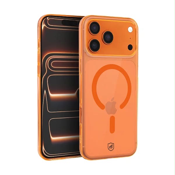 CAPA CRYSTAL SLIM 17 PRO MAX (NÃO AMARELA) TRANSPARENTE E LARAMJA