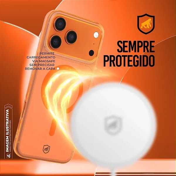 CAPA CRYSTAL SLIM 17 PRO MAX (NÃO AMARELA) TRANSPARENTE E LARAMJA