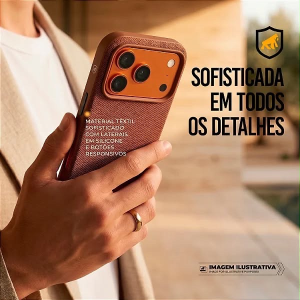 CAPA  IPHONE 17 PRO MAX - WOOV - MARROM