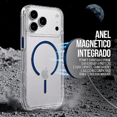 CAPA MAGSAFE CRYSTAL VENESIS IPHONE 17 PRO MAX - NÃO AMARELA - SPACE