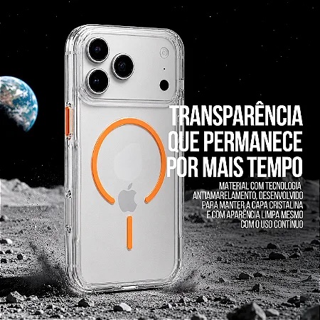 CAPA MAGSAFE CRYSTAL VENESIS IPHONE 17-BRANCA - NÃO AMARELA - SPACE