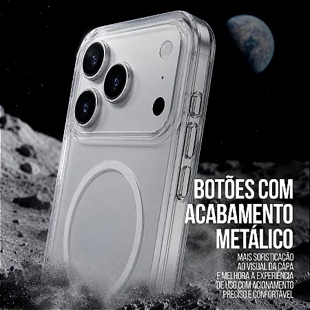 CAPA MAGSAFE CRYSTAL VENESIS IPHONE 17-BRANCA - NÃO AMARELA - SPACE