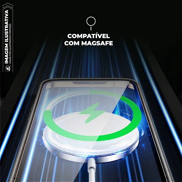 CAPA MAGSAFE TECH COURO PRETA IPHONE 15