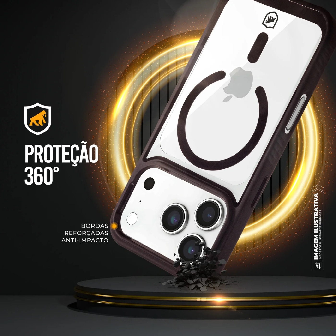 CAPA PARA IPHONE 17 - MAGSAFE WAVE TRANSPARENTE