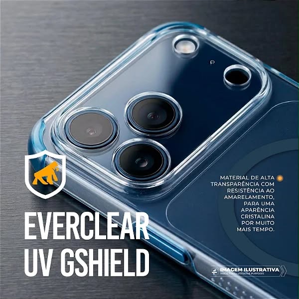 CAPA PARA IPHONE 17 PRO - CRYSTAL EDGE MAGSAFE - AZUL - NÃO AMARELA - GSHIELD