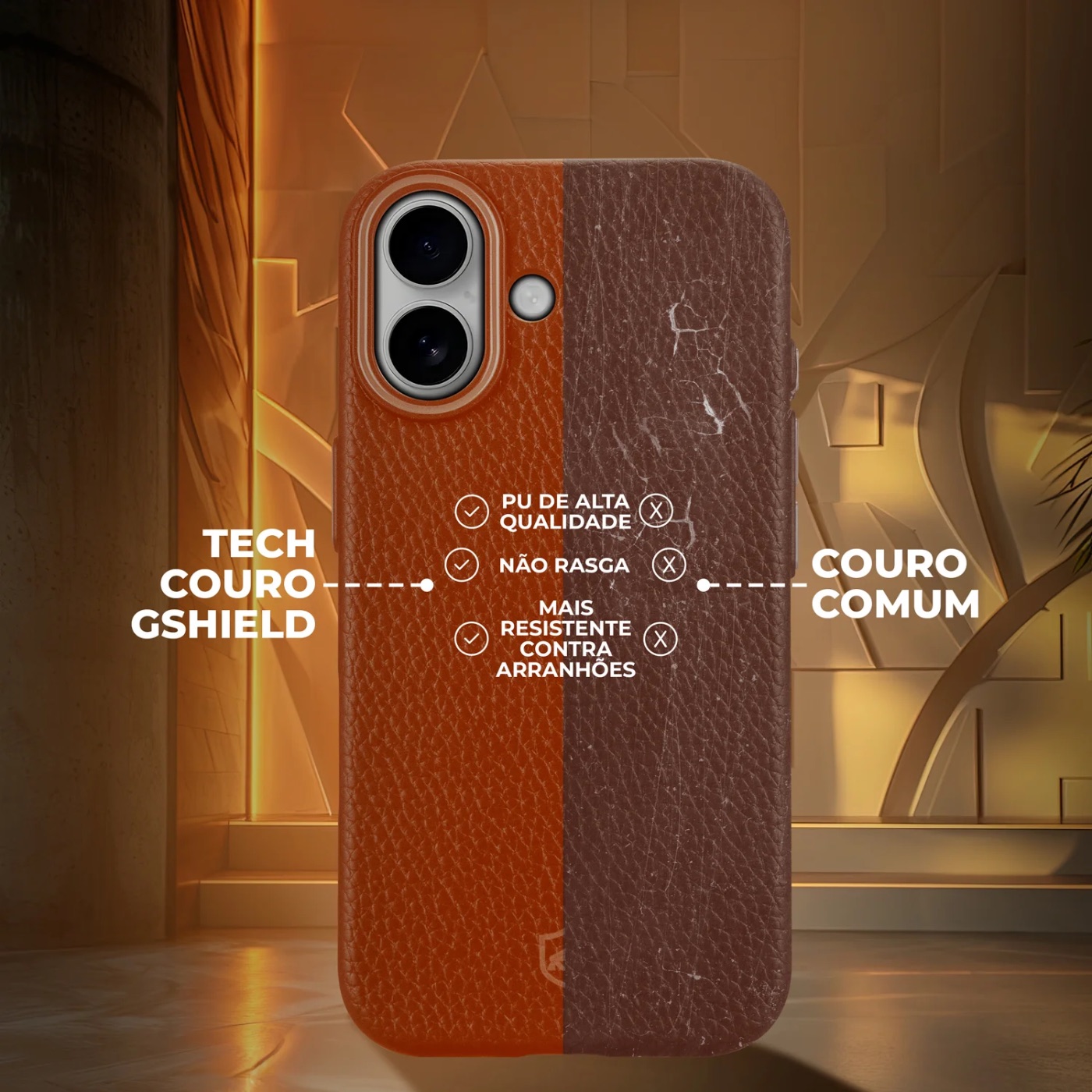 CAPA PHONE 17 - MAGSAFE TECH COURO - PRETA