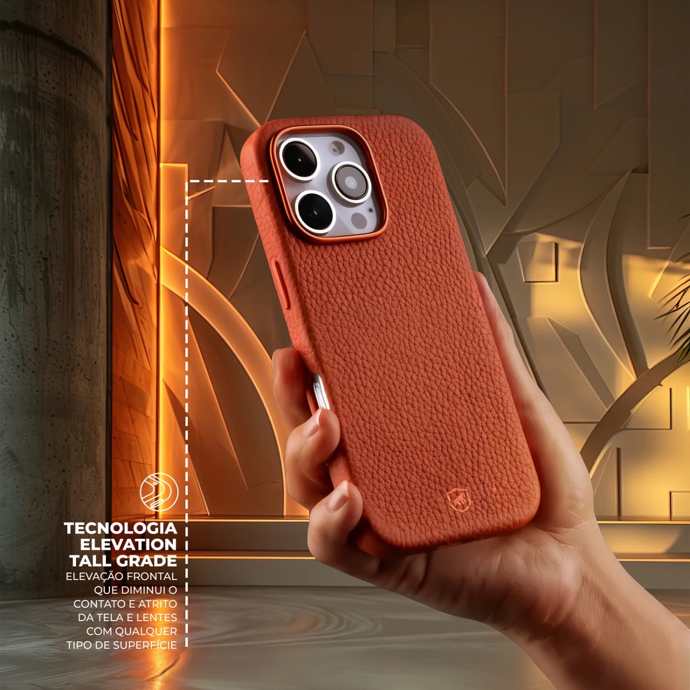 CAPA PHONE 17 - MAGSAFE TECH COURO - PRETA
