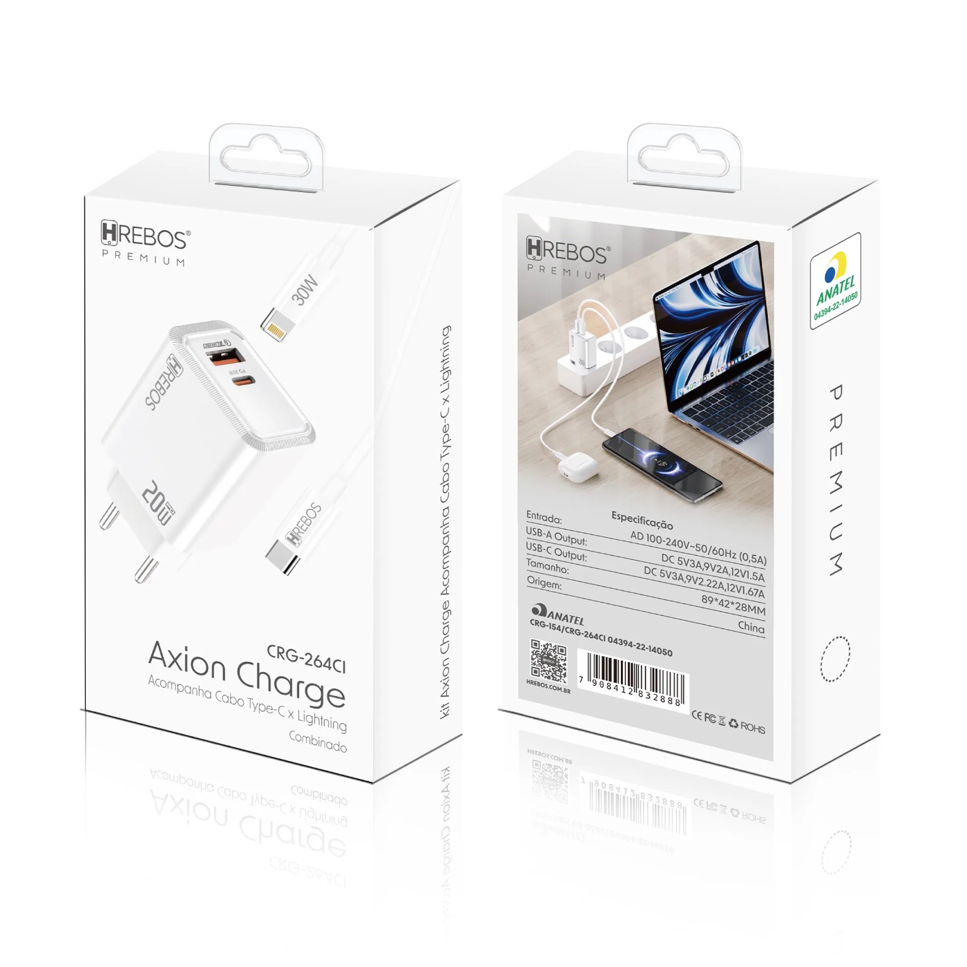 Carregador 40W Axion Charge - Branco