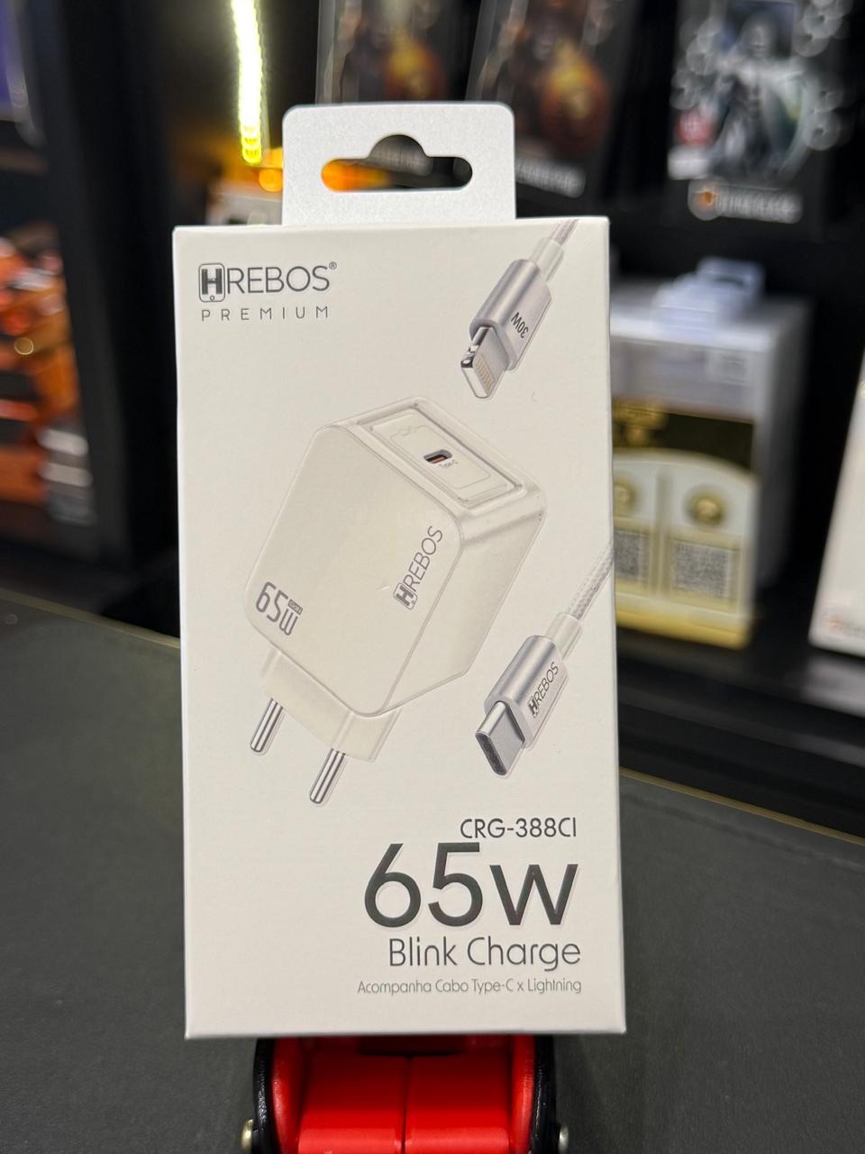 Carregador Blink Charge 65W - Branco- Cabo tipo C P/ Lightning