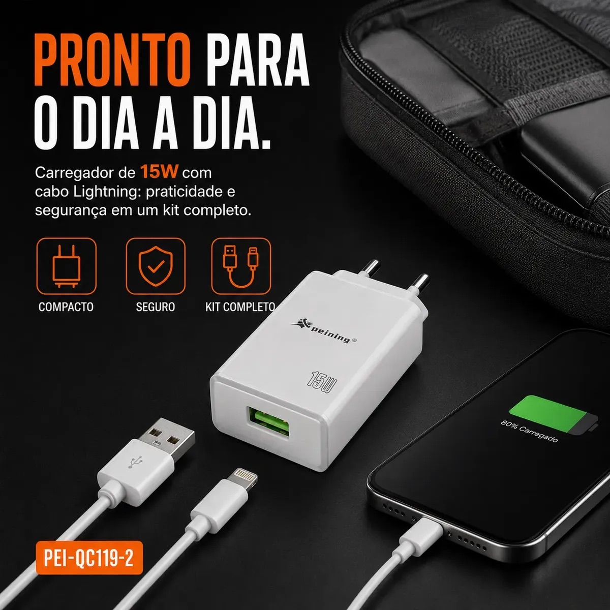 CARREGADOR PEINING RÁPIDO 15W