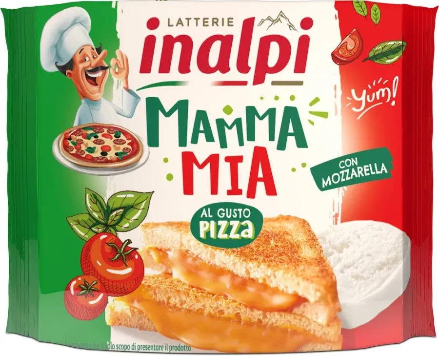 Inalpi sulatatud juustu viilud Mamma Mia pitsa 150g