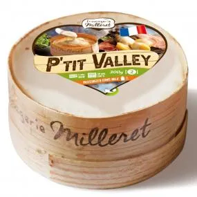 Milleret P'tit Valley white mold cream cheese in a wooden box 300 g