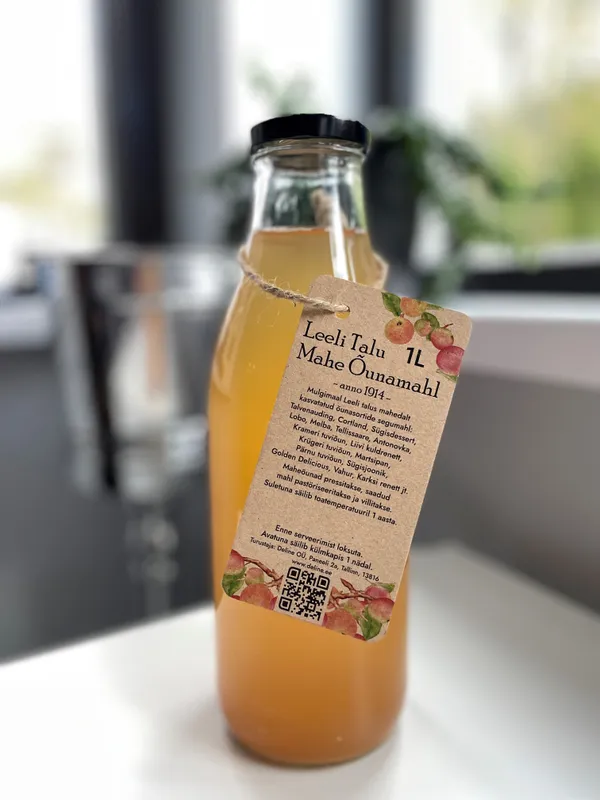 Organic apple juice from Leeli Farm in Mulgimaa 1L