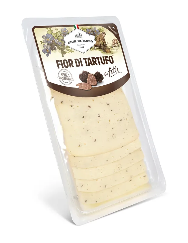 Sliced cheese with truffles made from cow's and sheep's milk 110