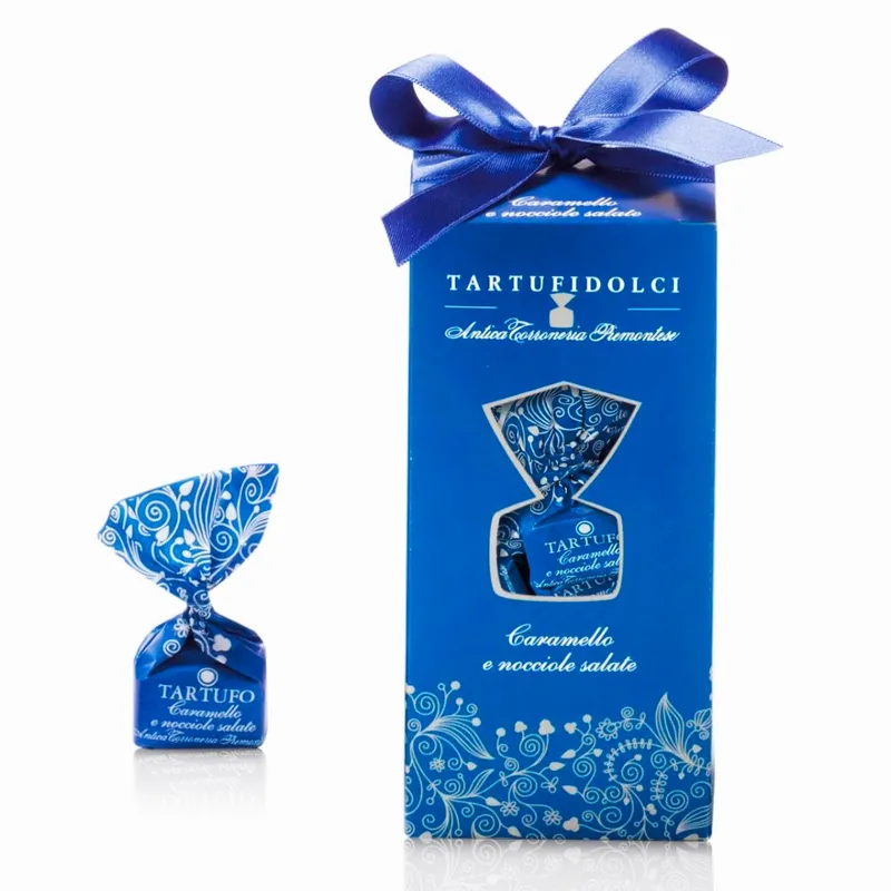 Antica Torroneria Piemontese Caramel Truffles with Salted Nuts in a Box "Le Personalizzabili" 160g