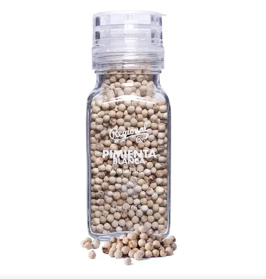Valged pipraterad klaaspurgis 100  g