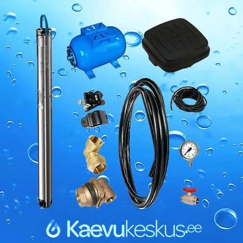 Puurkaevupumba komplekt süvaveepumbaga Grundfos SQ 2-55 3″ 0,69kW 230V