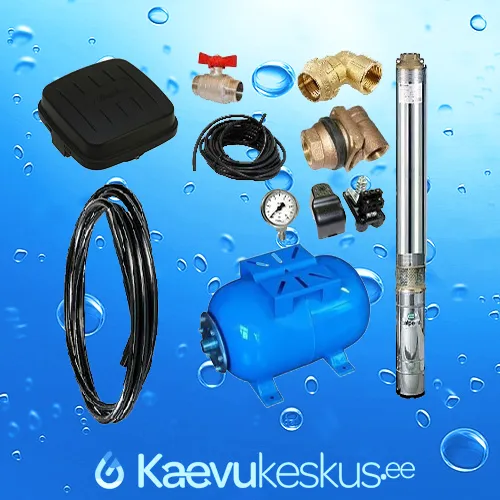 Puurkaevupumba komplekt süvaveepumbaga Pedrollo 4SR2-9s / Calpeda 4SDFM 22/10 4″ 0,55kW 230V