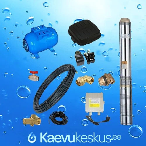  Puurkaevupumba komplekt süvaveepumbaga AquaMerk SUB750-2/3″ 0,75kW 230V