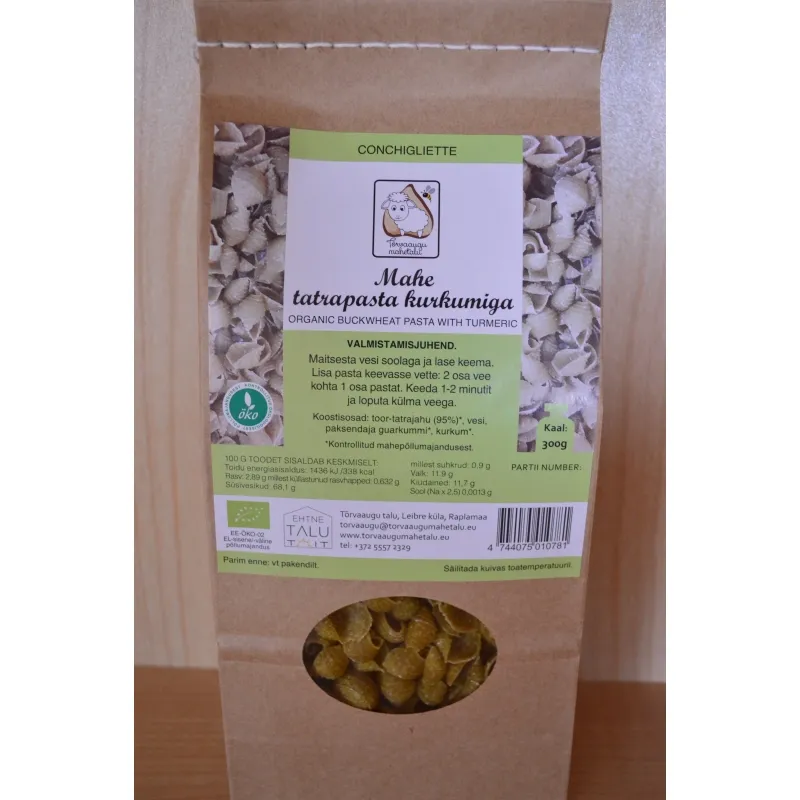 Organic buckwheat paste with turmeric CONCHIGLIETTE 300g