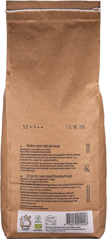 Organic raw buckwheat 1 kg