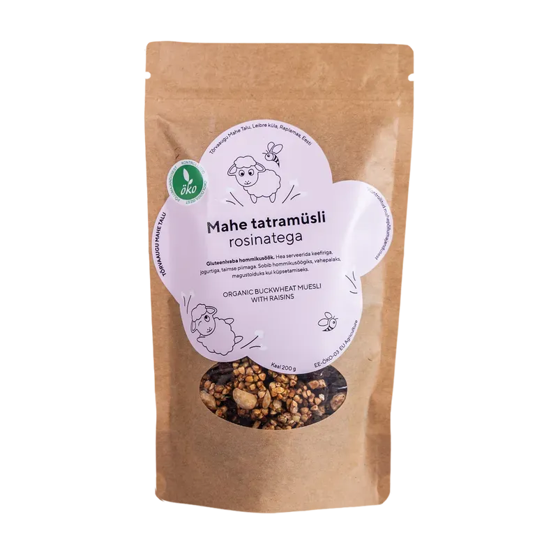 Luomu tattarimysli rusinoilla 400g