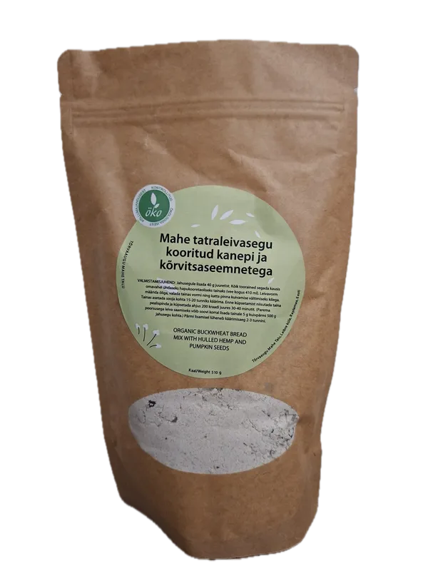 Luomu tattarihapanjuurileipäseos hampun- ja kurpitsansiemenillä 470g