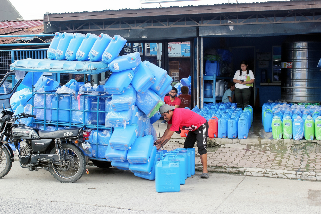 Water refilling station exterior